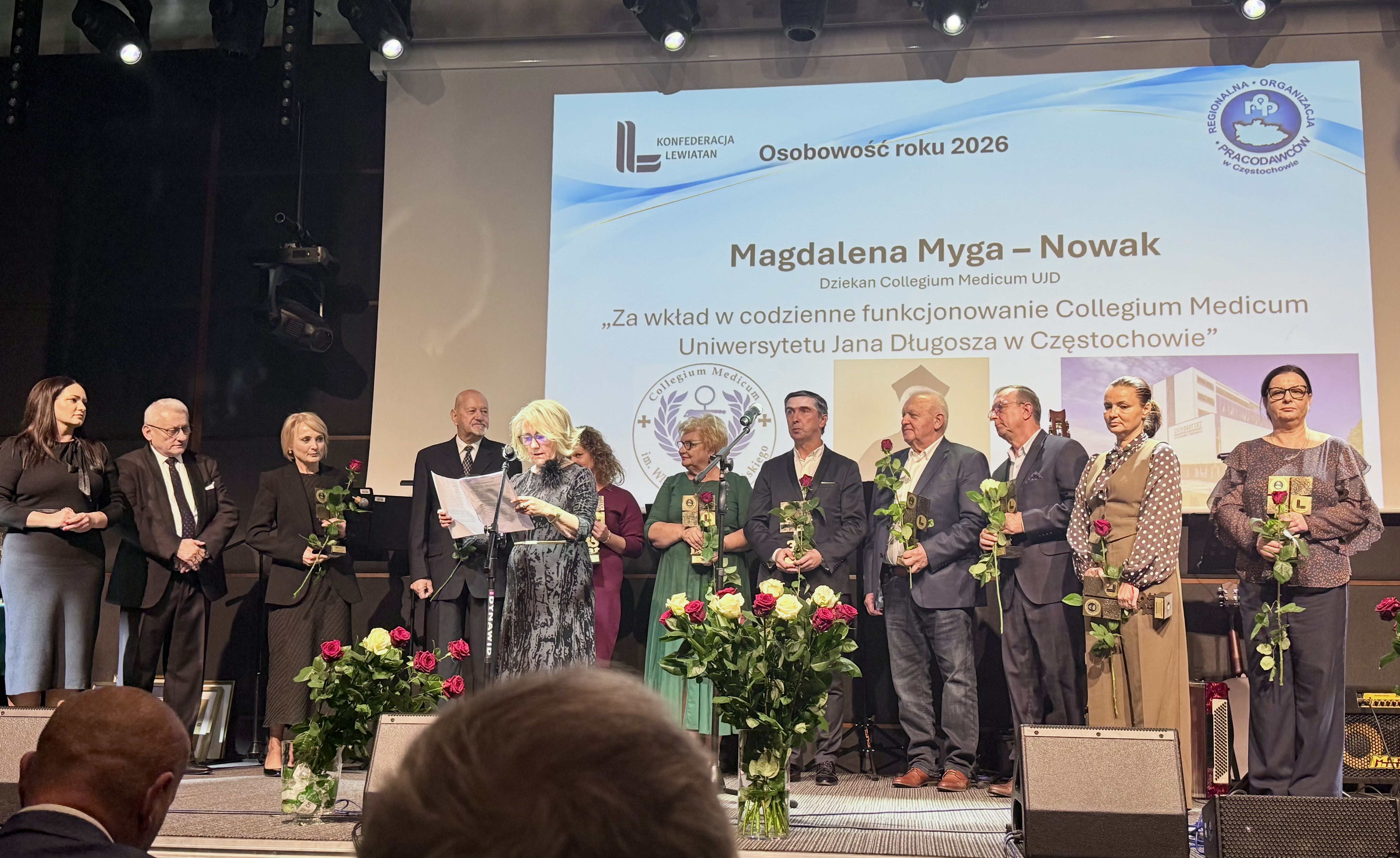 Uroczystość wręczenia nagród Osobowość roku 2026 podczas jubileuszu Regionalnej Organizacji Pracodawców w Częstochowie